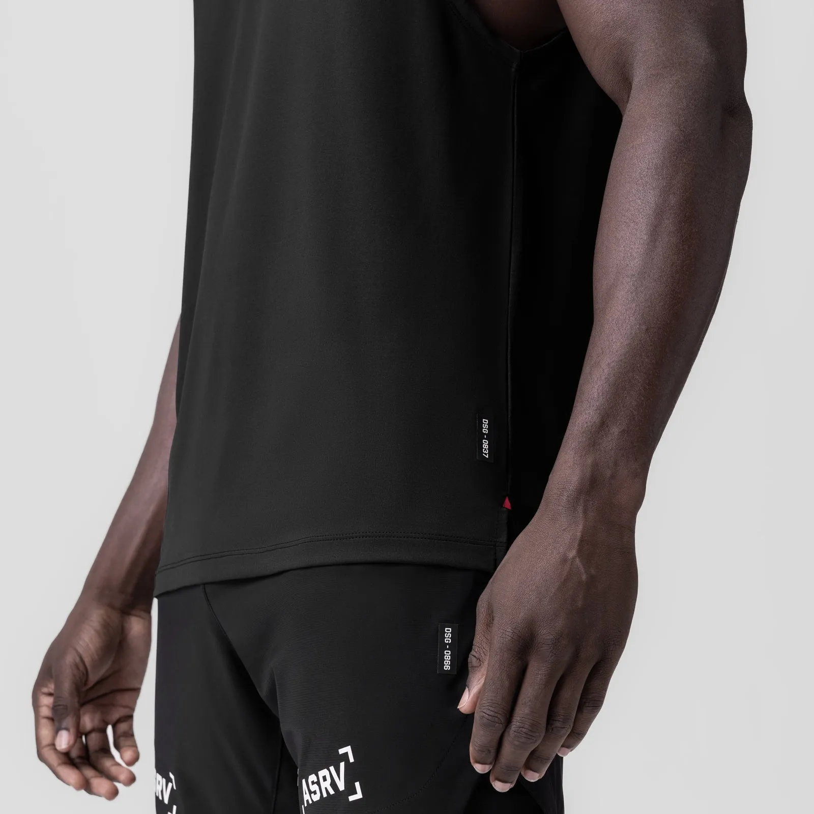 0837. 3D-Lite? 2.0 Lycra? Muscle Tank - Black "RP" narrow - track