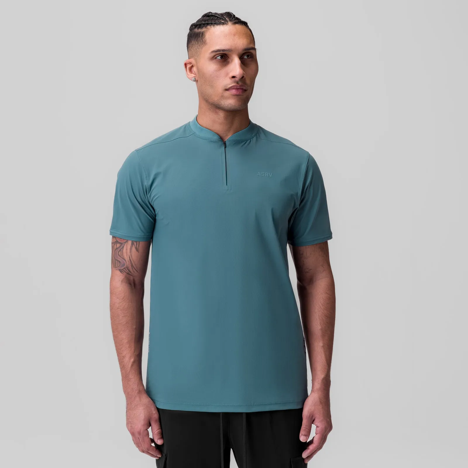 1087. Tetra-Lite? Ice Zip Tee - Storm Non Restrictive Fit Soft Brushed Finish