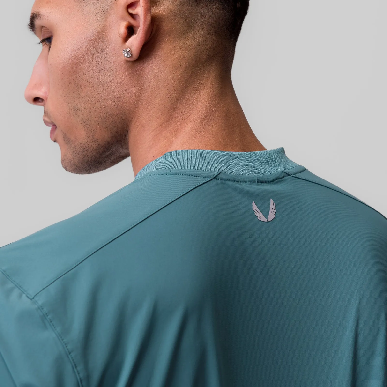 informal gathering Wrinkle Resistant Texture 1087. Tetra-Lite? Ice Zip Tee - Storm