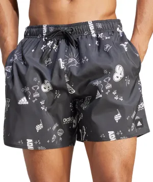 adidas Brand Love CLX Mens Swim Shorts - Grey Mold Resistant Padding Holiday Essentials