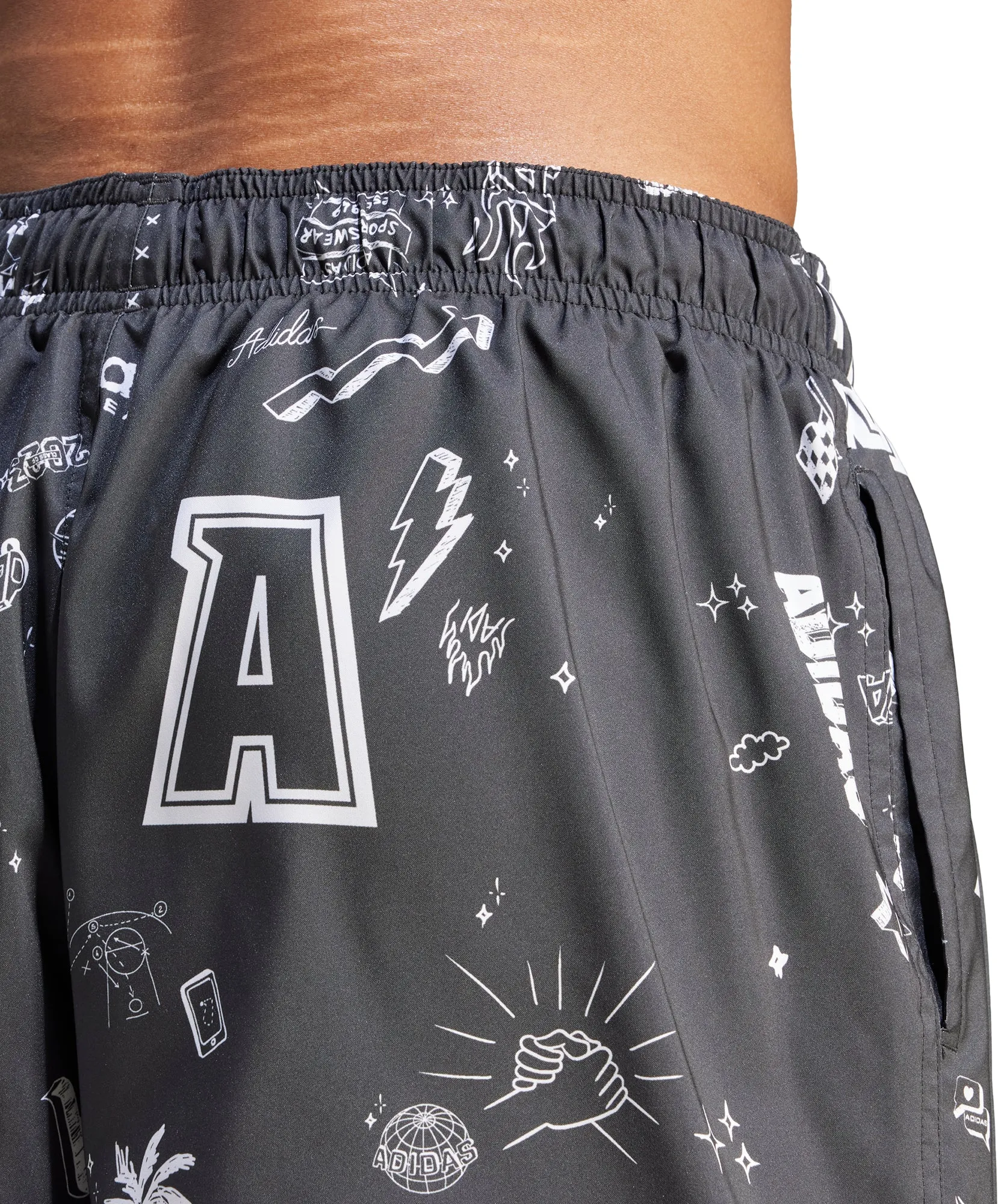 Breezy-Feel adidas Brand Love CLX Mens Swim Shorts - Grey