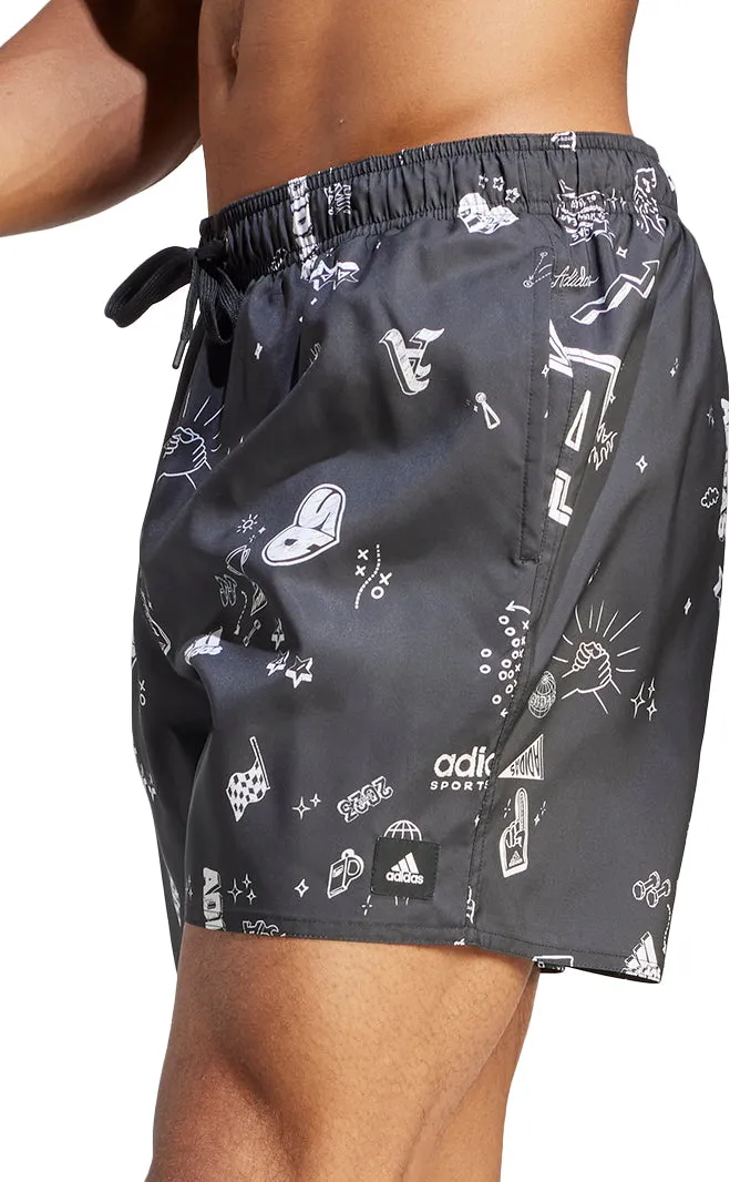 Family Fun Gradient-Hues adidas Brand Love CLX Mens Swim Shorts - Grey