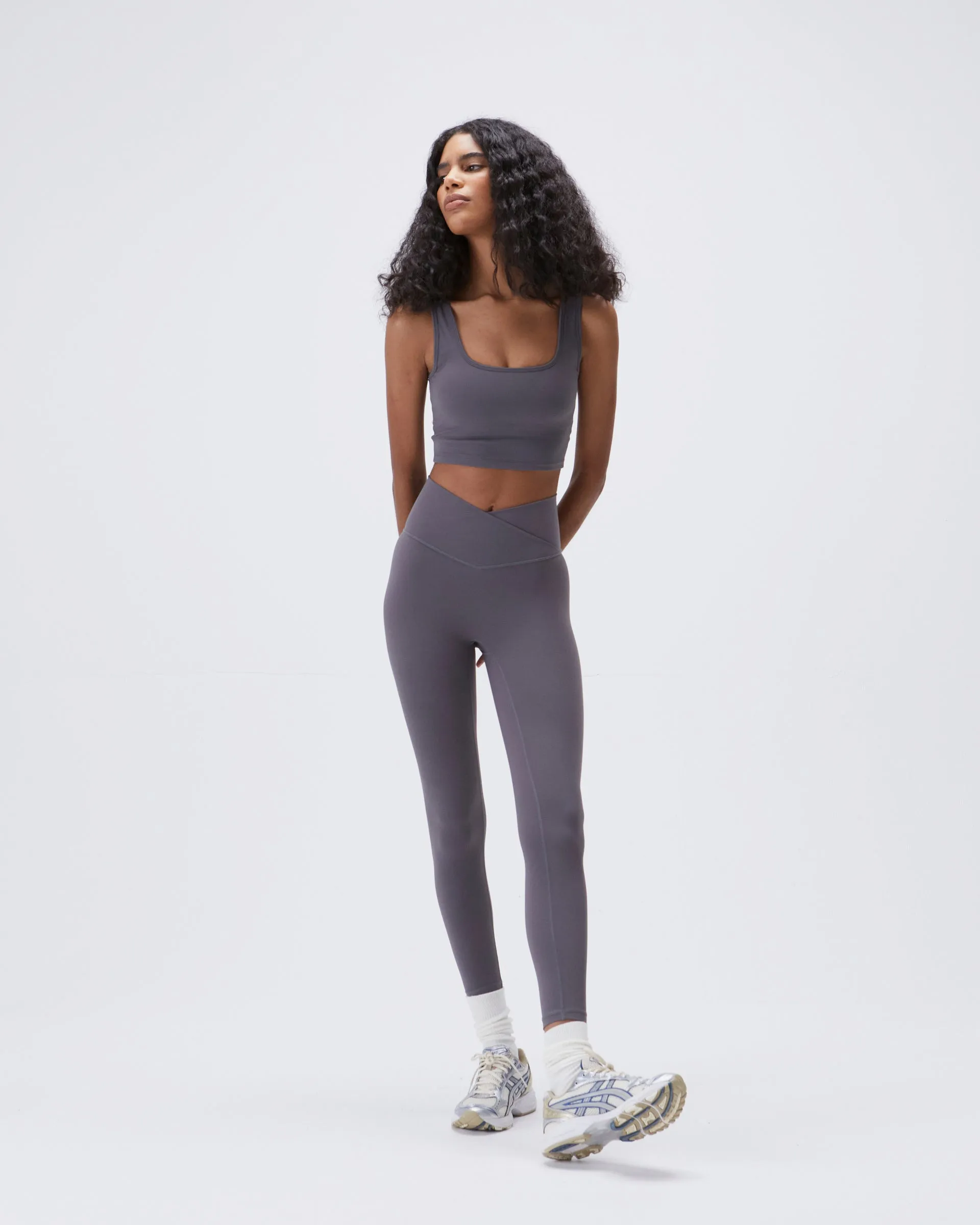 Ultimate Wrap Over Leggings - Dark Grey Casual Look