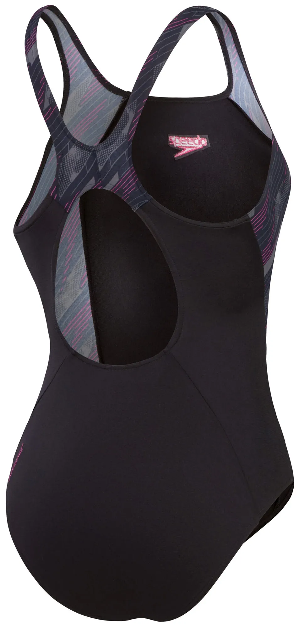 Speedo HyperBoom Splice Muscleback Womens Swimsuit - Black Contour Support Poolside Lounge