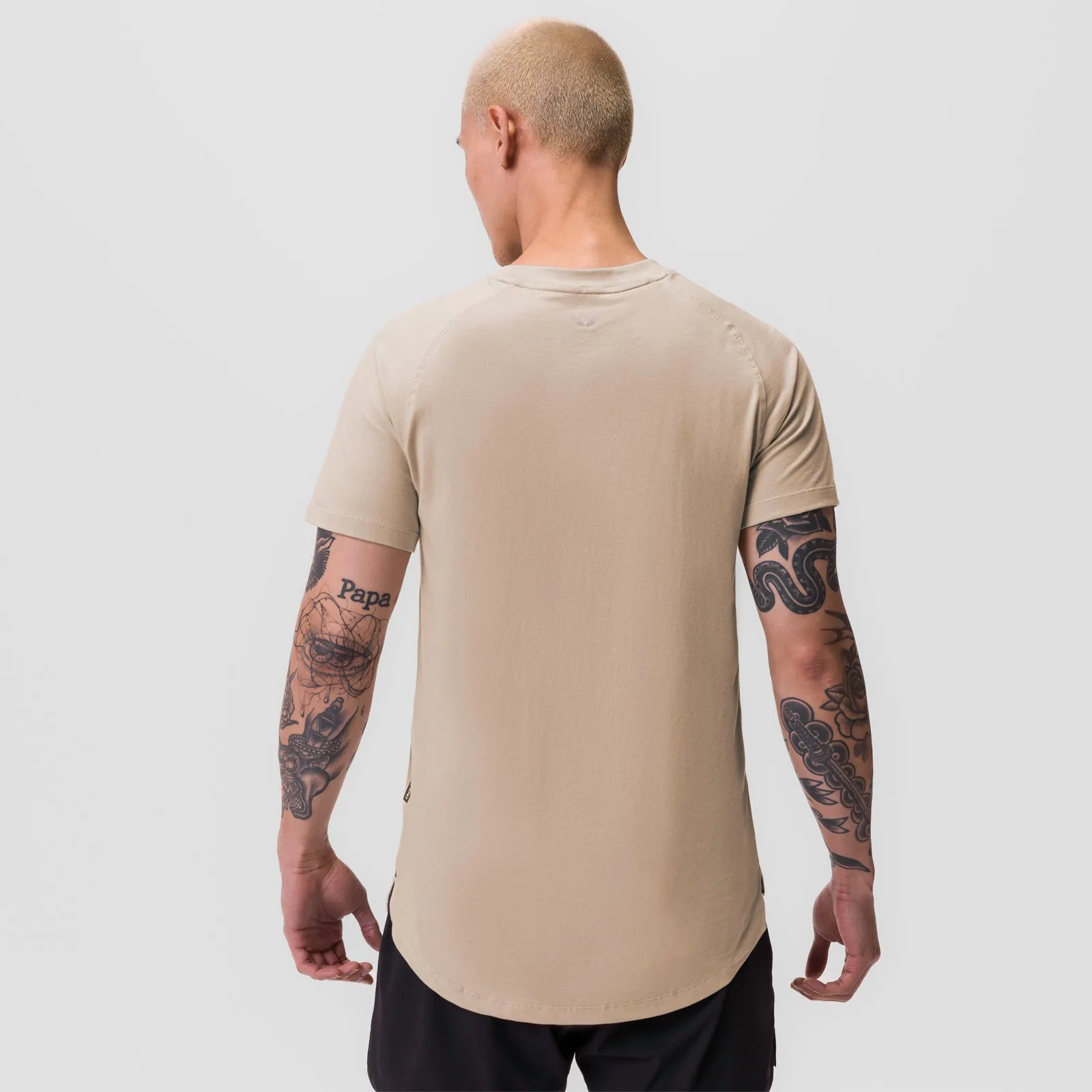 Multi Panel Structure Breathable mesh panel 0767. Supima? Established Tee - Beige
