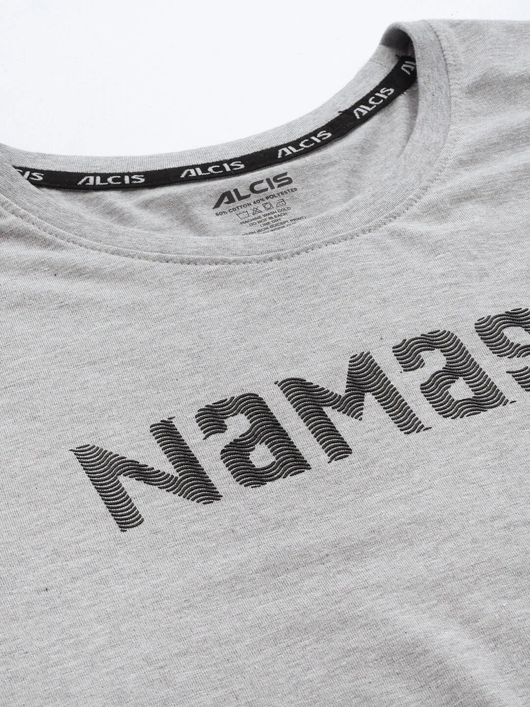 MultiPanelDesign Lake Mood Alcis Men Grey Melange  Yoga T-shirt