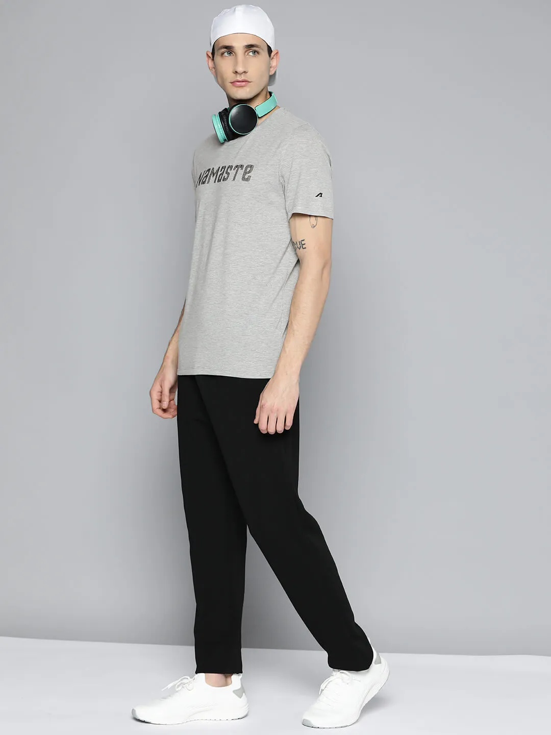 Mediterranean Air Fresh Ease Alcis Men Grey Melange  Yoga T-shirt