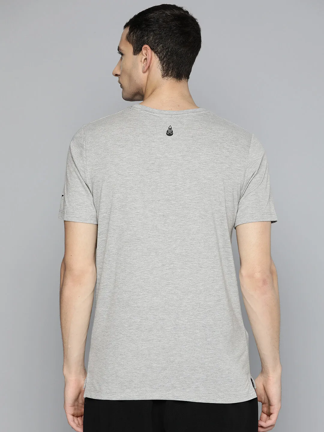 Alcis Men Grey Melange  Yoga T-shirt All weather VentilatedKnit
