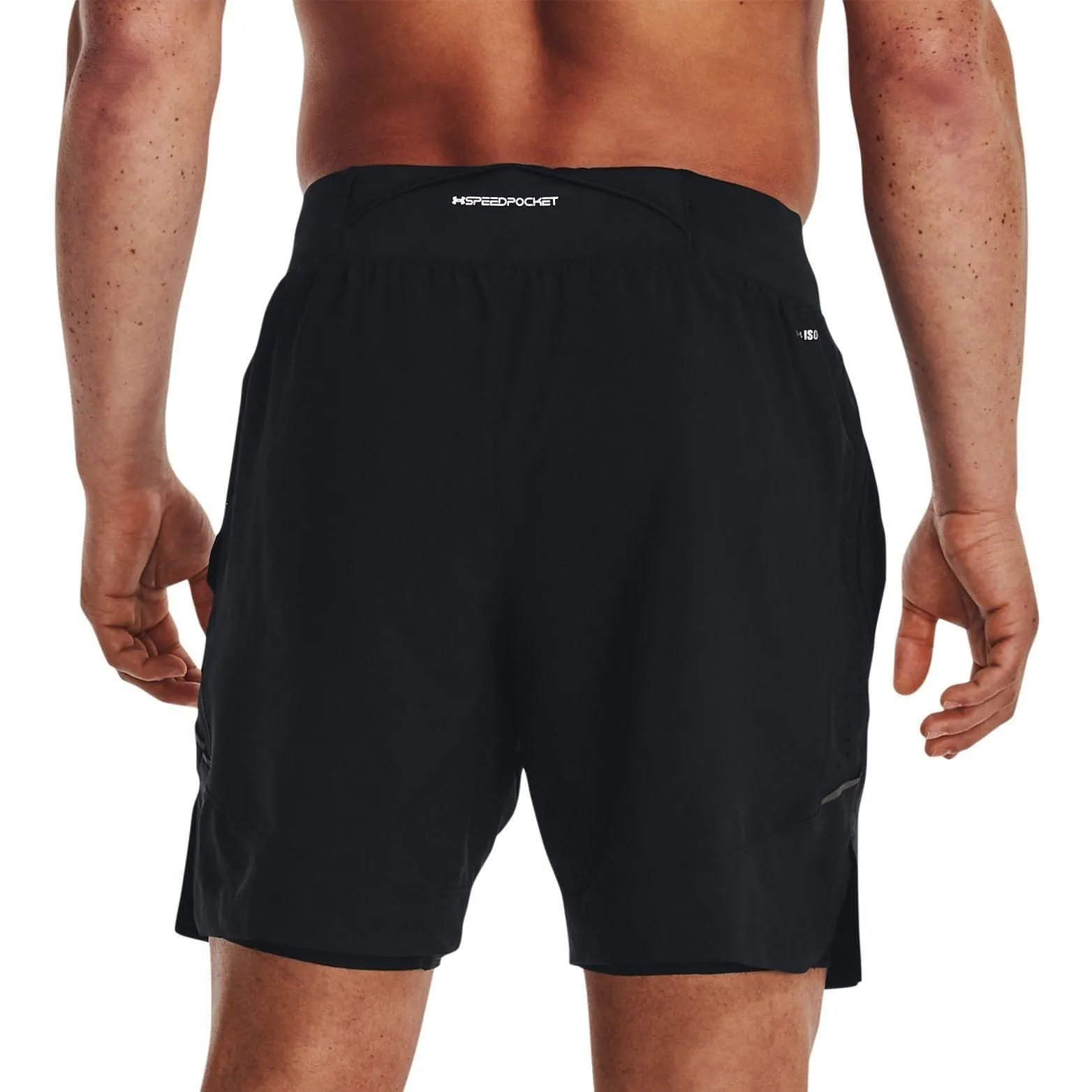 Elastic Band Under Armour Launch Elite 2 In 1 Mens Running Shorts - Black