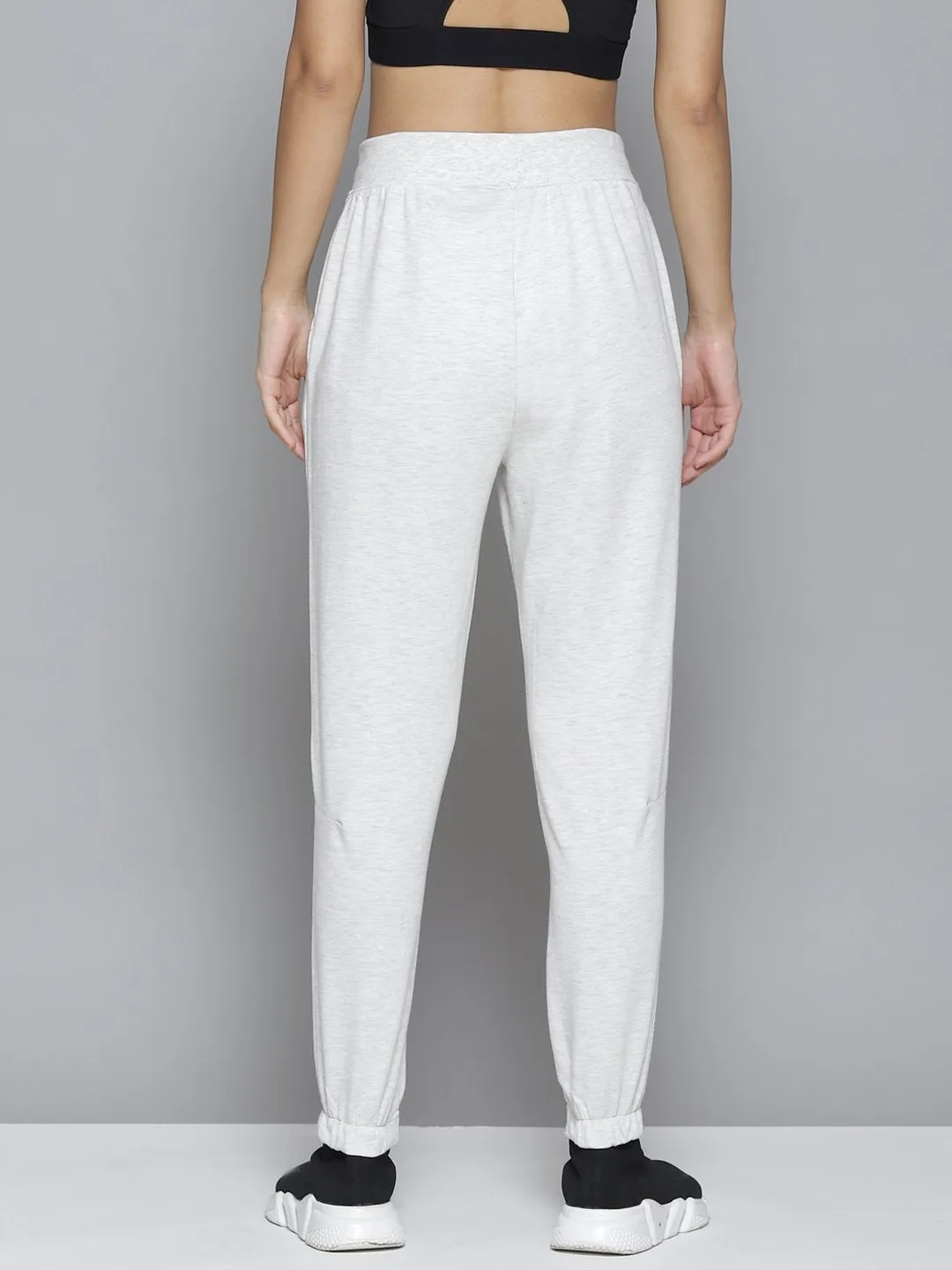 Structured fabric Alcis Women White Solid Slim-Fit Joggers
