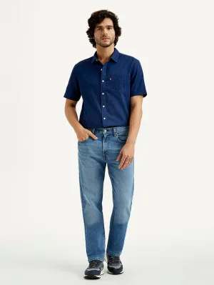 Men's 505 Med Indigo Straight Fit Mid Rise Jeans All Day Comfort Design Fashion Lover Outdoor Enthusiast