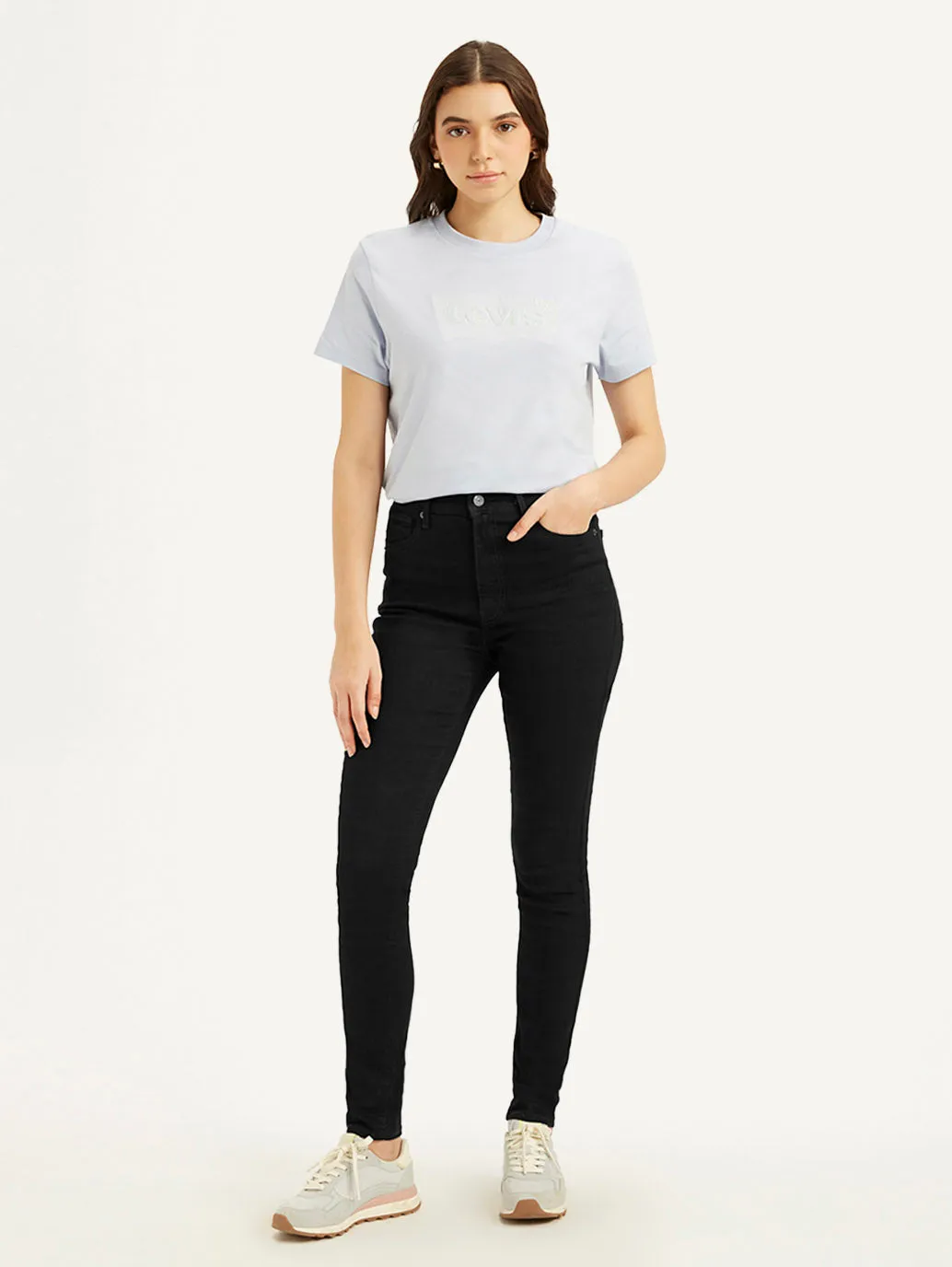 Women's Black Mile High Skinny Fit High Rise Jeans UltraSoft Lining Everyday Fashion