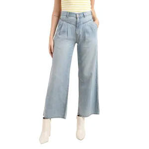 Women's Blue Baggy Fit High Rise Jeans All Rounder Daywear Style