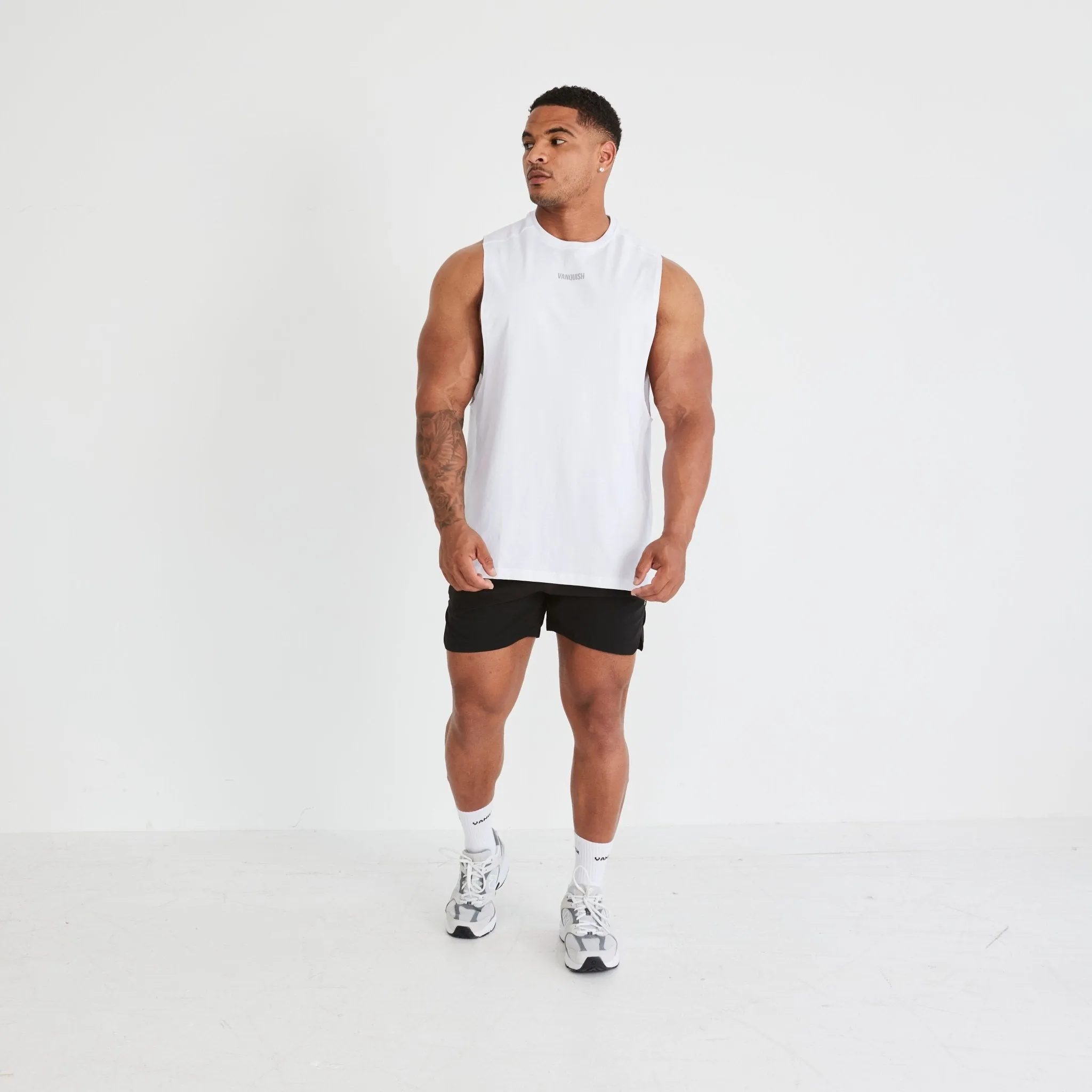 Vanquish Essential Black Performance 4" Shorts NoChafeFinish Travel Fit