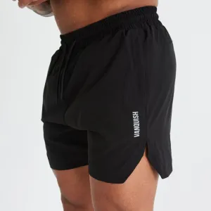 Vanquish Essential Black Performance 4" Shorts Fashion Fit low - rise