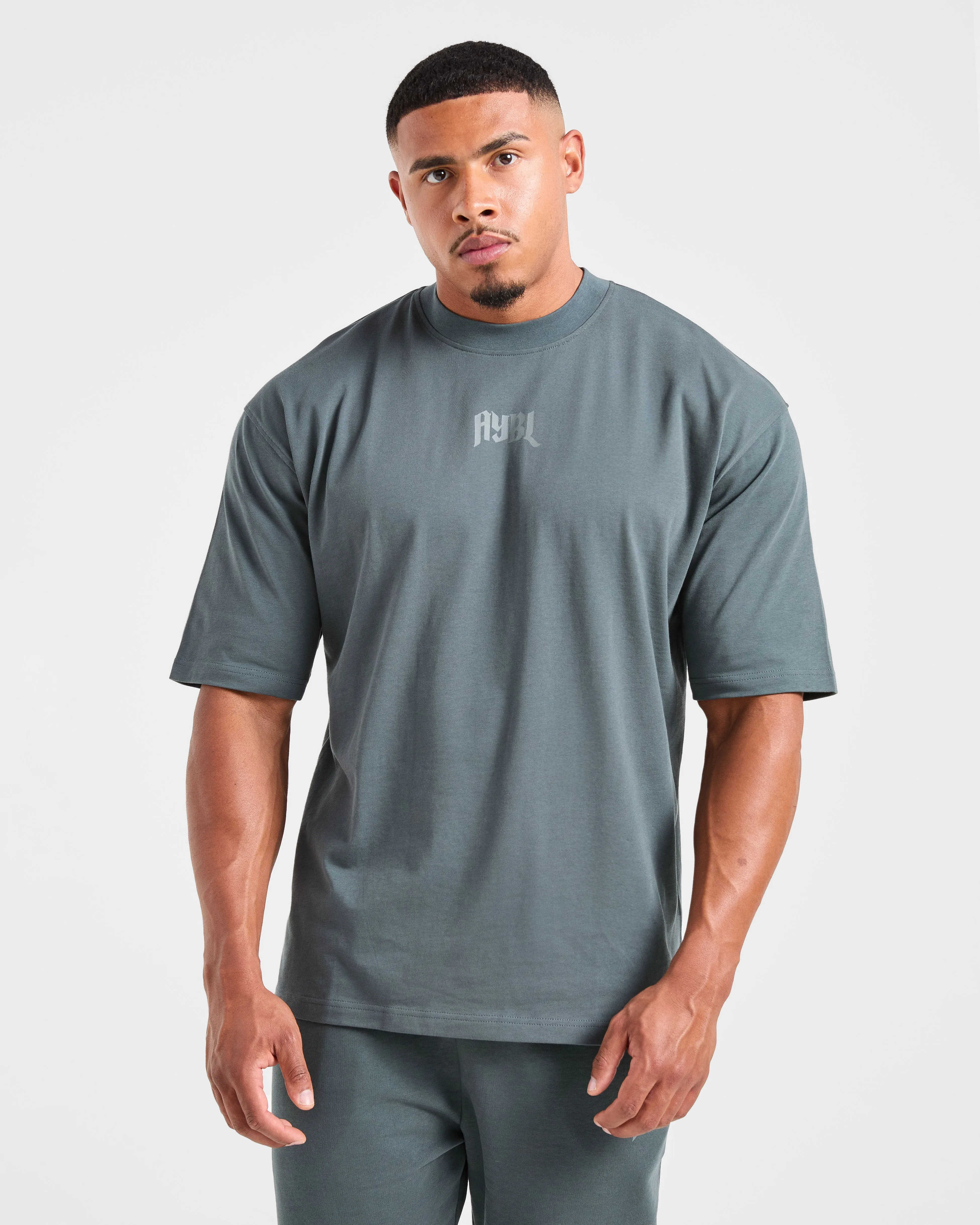 Lifting Club Gothic Oversized T Shirt - Iron Slate Light Comfort Style
