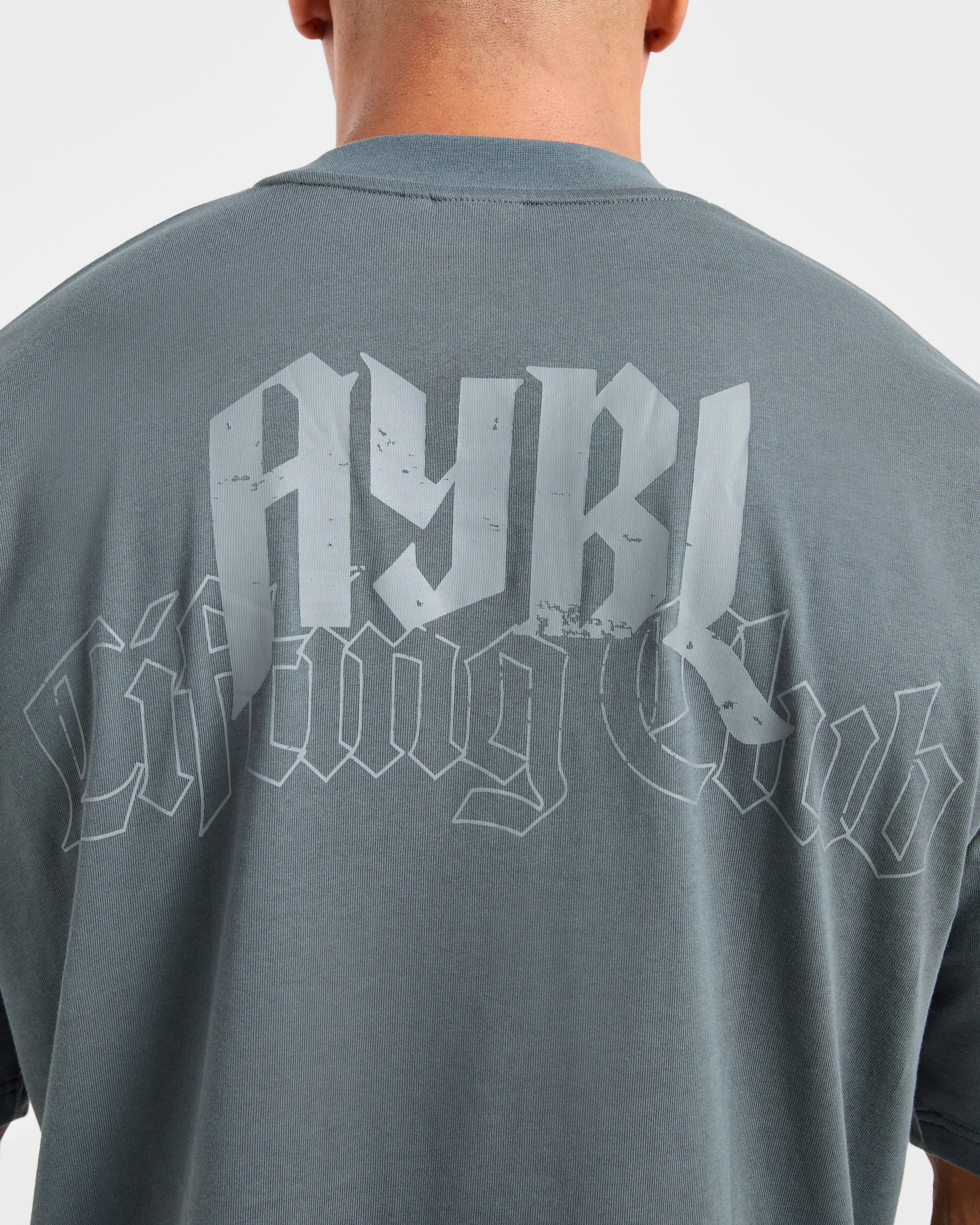 Lifting Club Gothic Oversized T Shirt - Iron Slate Adult Wear