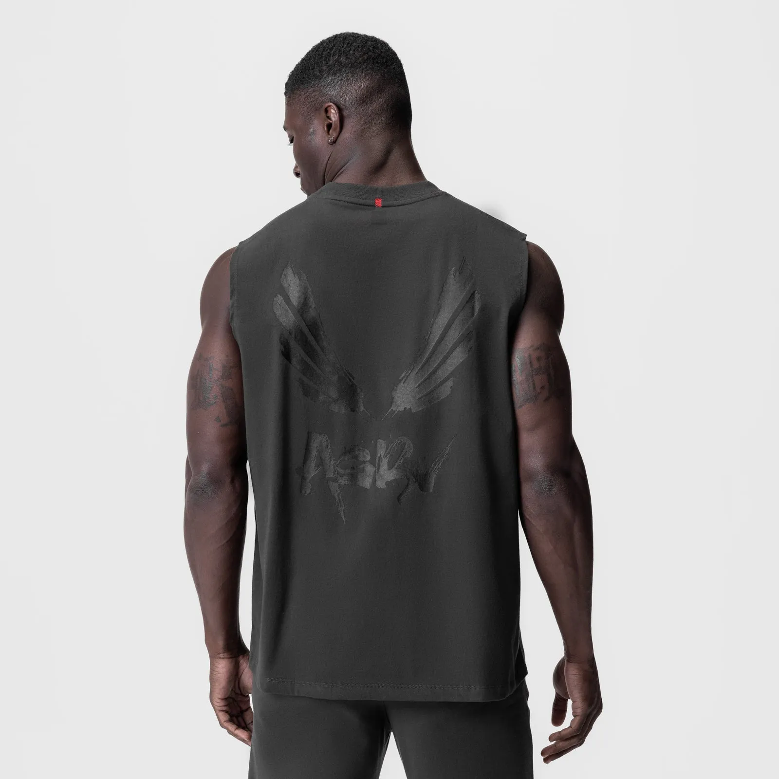 0807. Tech Essential? Relaxed Cutoff - Space Grey/Black "Brush Wings/ASRV" Body Mapping Zones