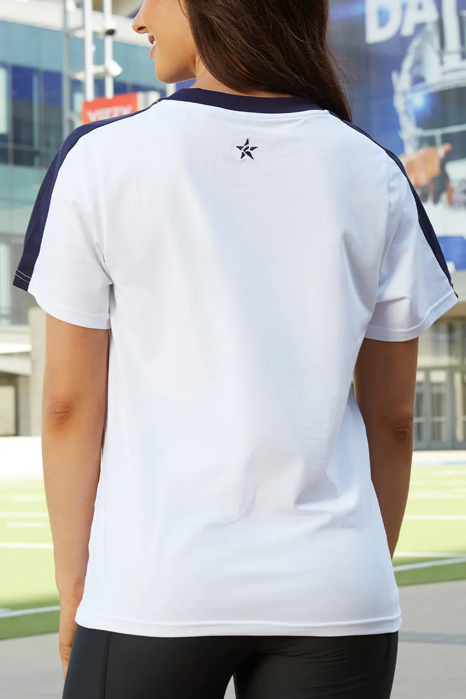 America's Sweethearts Tee in White TensionAdjustedWaistband NonRestrictiveSilhouette