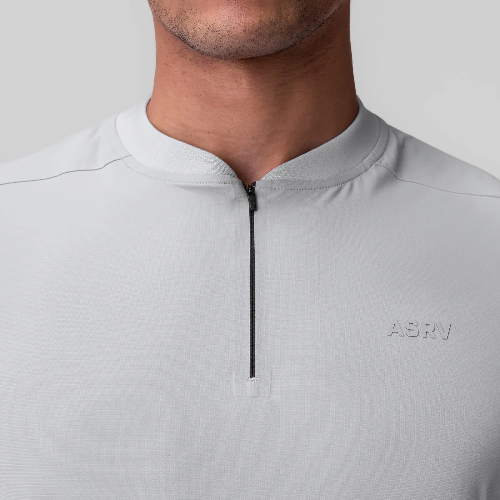 Reinforced Shoulder Stitching 1087. Tetra-Lite? Ice Zip Tee - Slate Grey