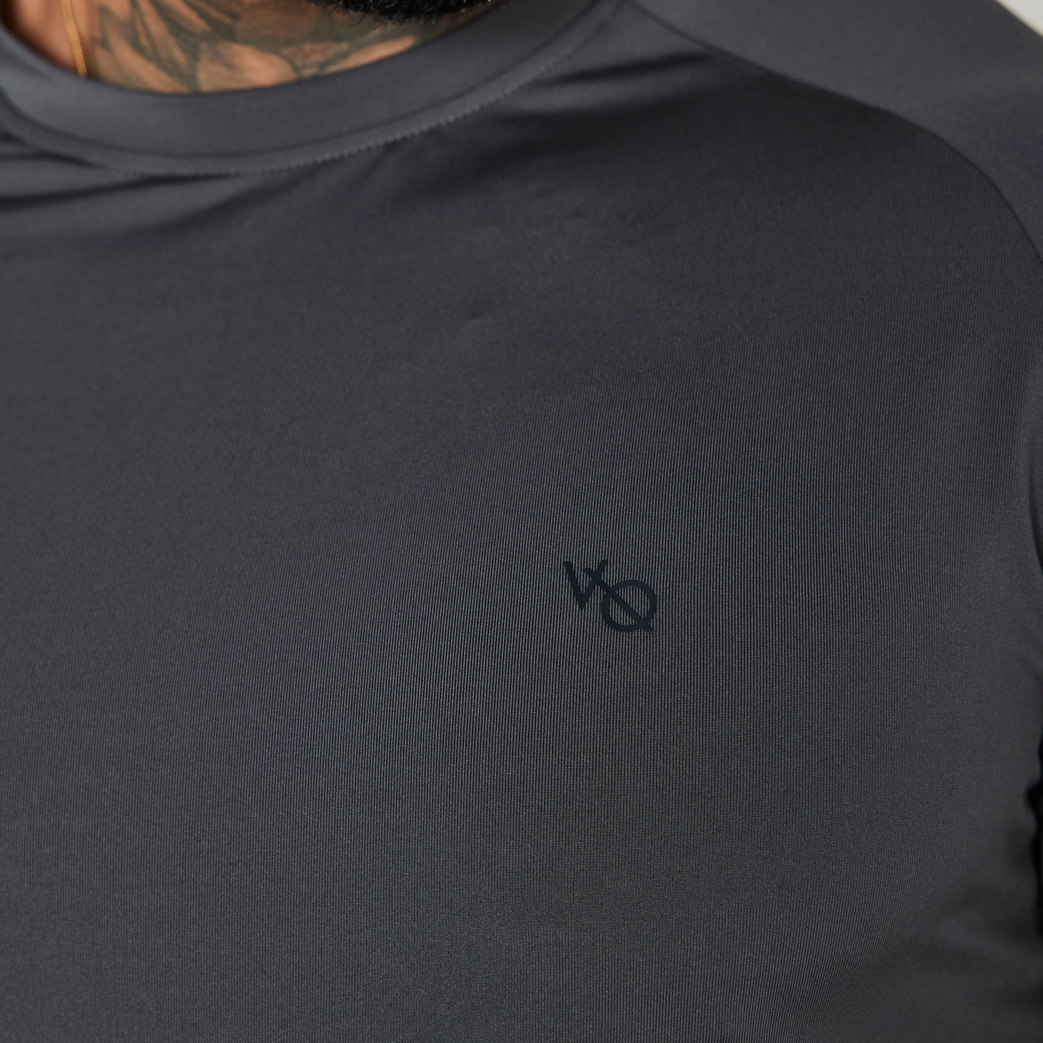 Vanquish Essential Denim Blue Performance Short Sleeve T Shirt Soft and Light Sustainable Production Process