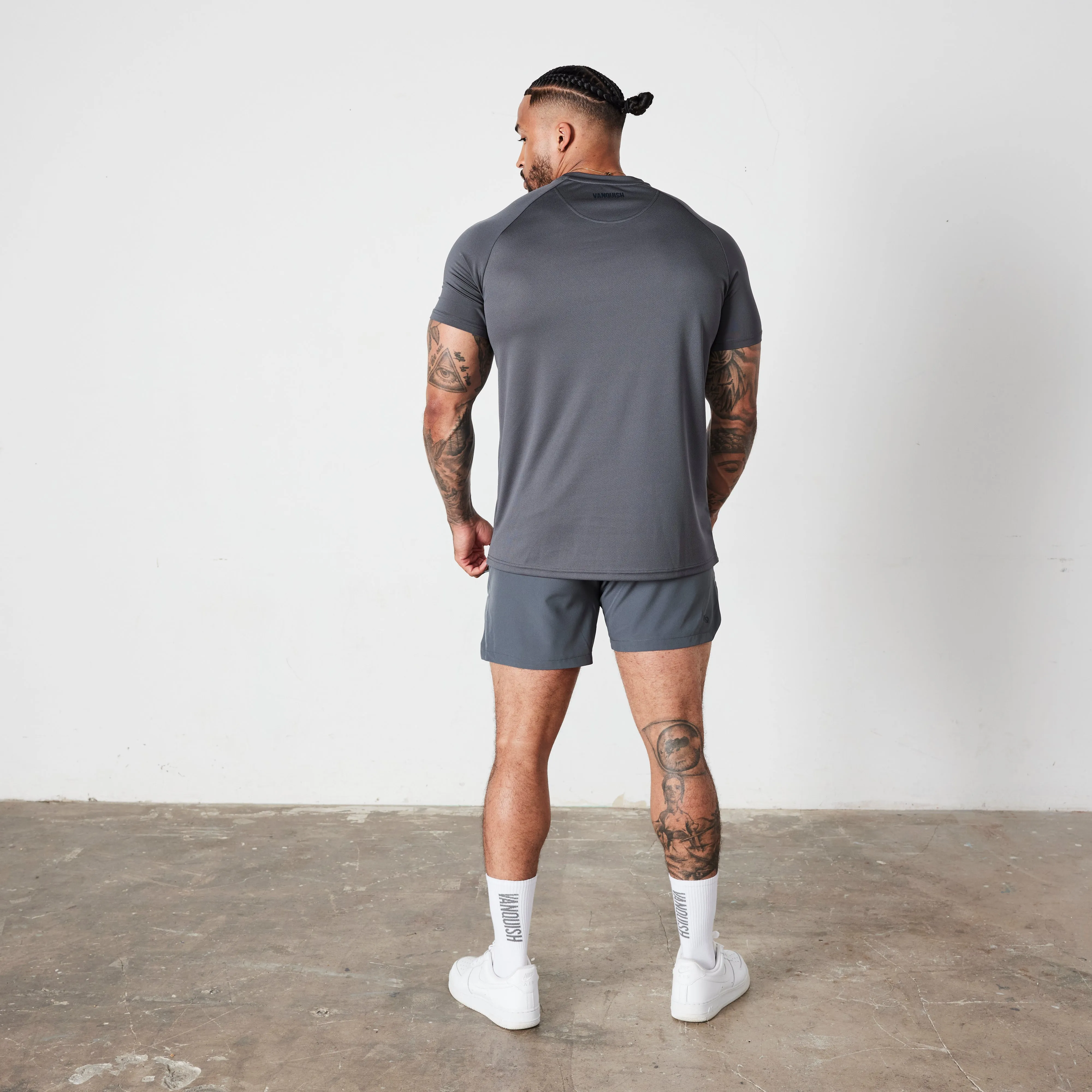 Vanquish Essential Denim Blue Performance Short Sleeve T Shirt MoistureWicking Technology