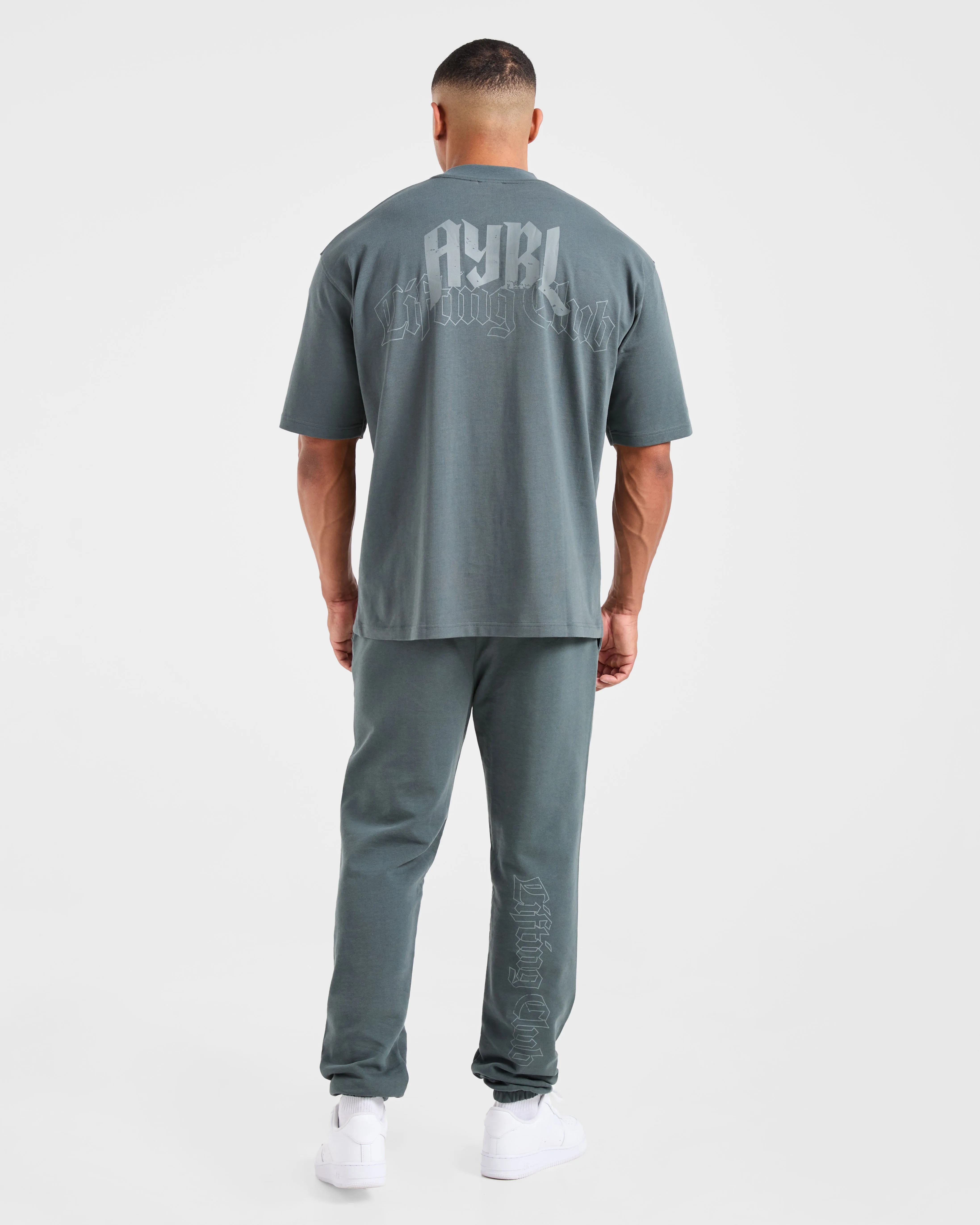 Lifting Club Gothic Oversized Joggers - Iron Slate Relaxed Waist SoftLining