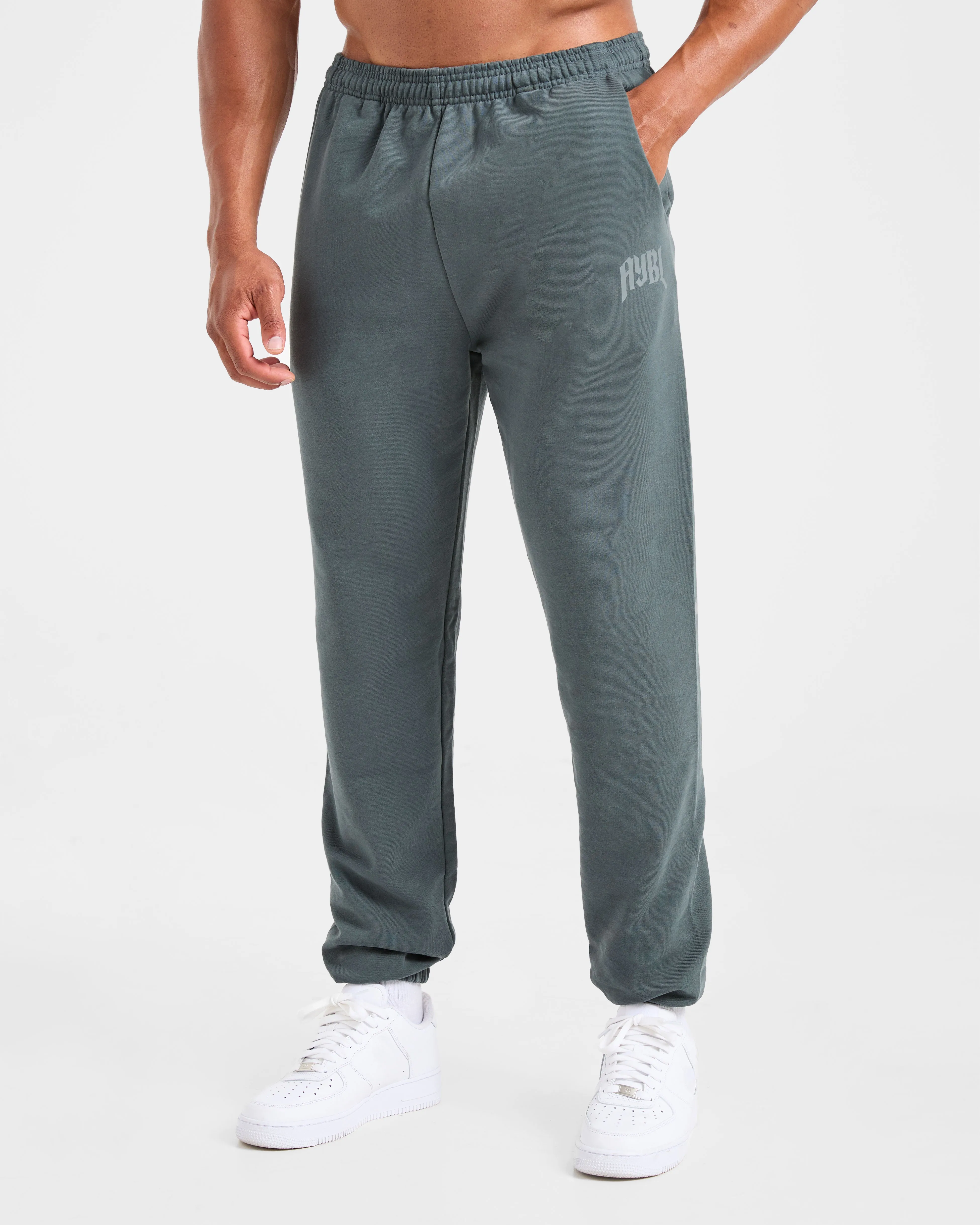 Lifting Club Gothic Oversized Joggers - Iron Slate Functional Waist