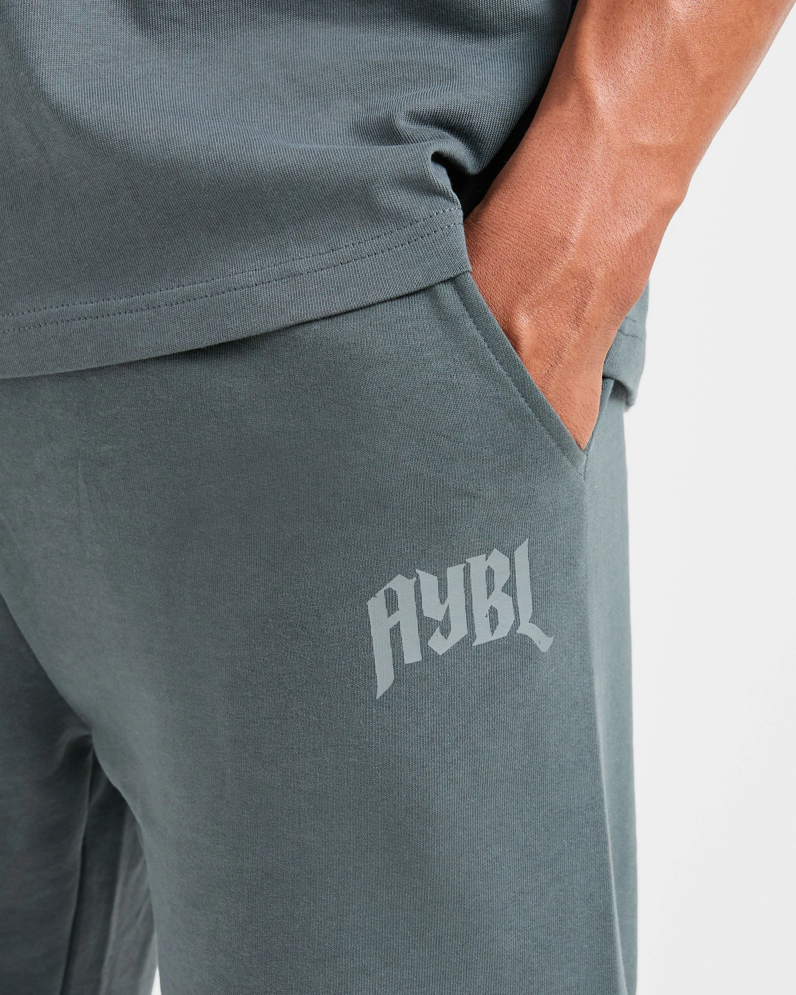 Work Ready Seamless Waistband Lifting Club Gothic Oversized Joggers - Iron Slate