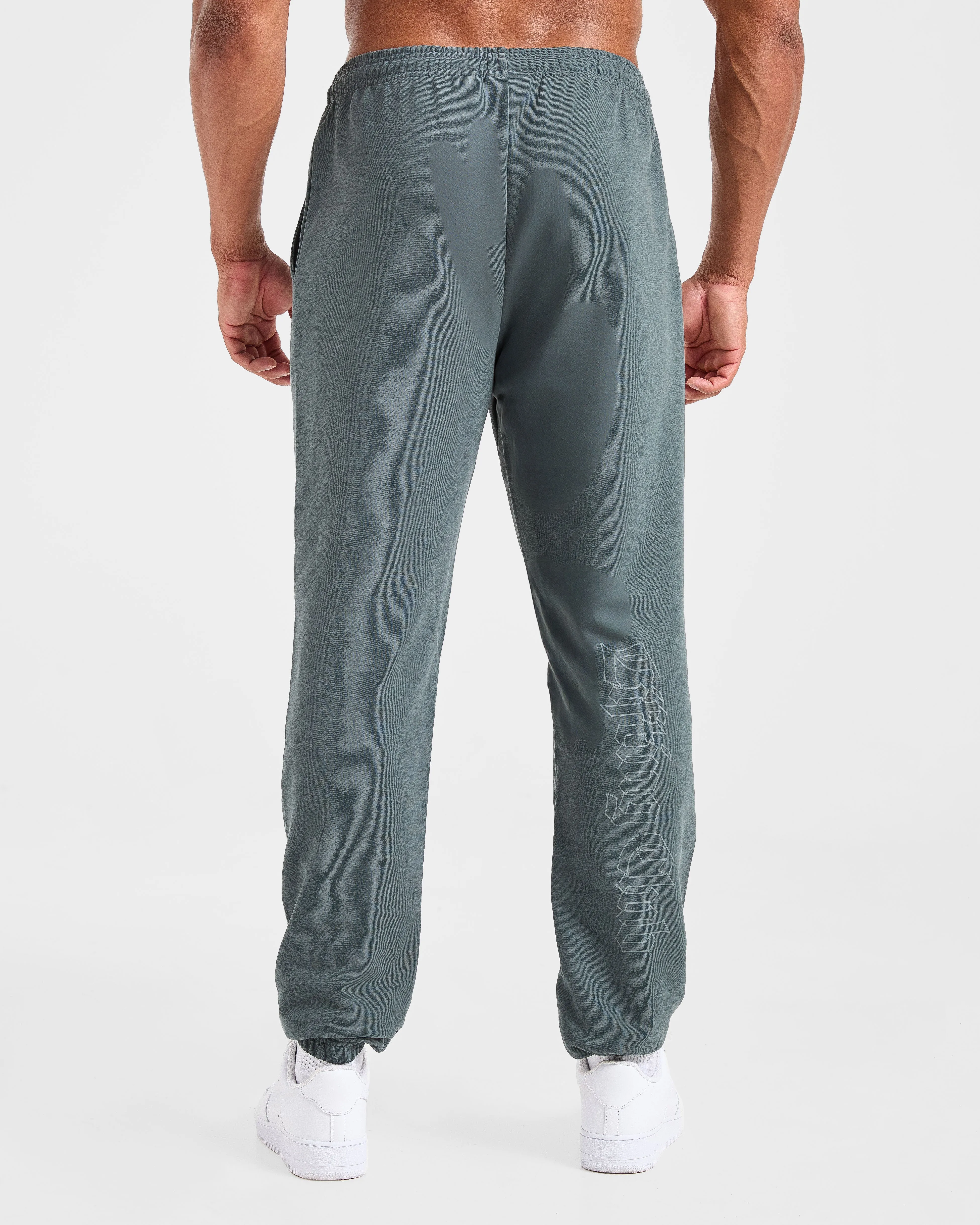 Easy Care Fabric Finish Lifting Club Gothic Oversized Joggers - Iron Slate