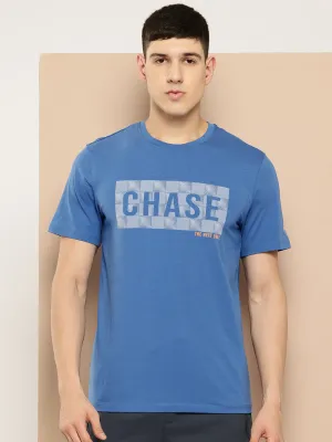 HypoallergenicTextile HighDensity Weave Alcis Men Blue Typography Printed T-shirt