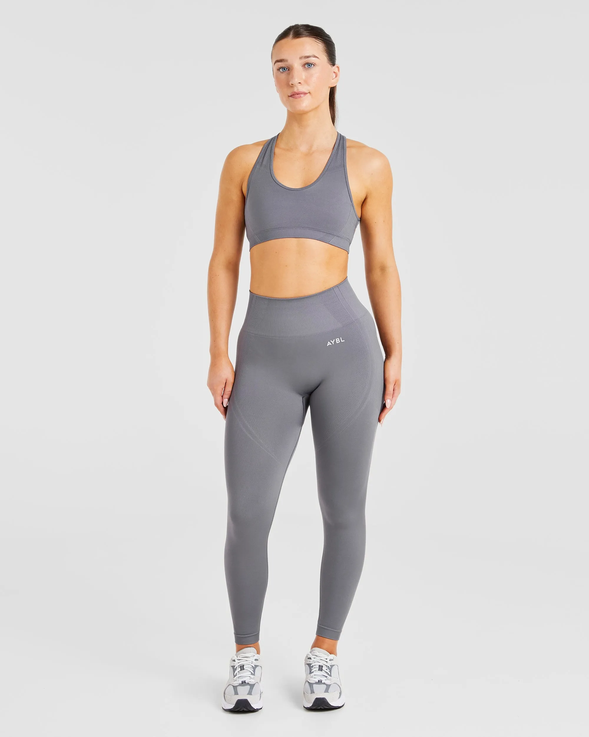 Floral activewear Dynamic Compression Fit Balance V3 Seamless Sports Bra - Charcoal Grey