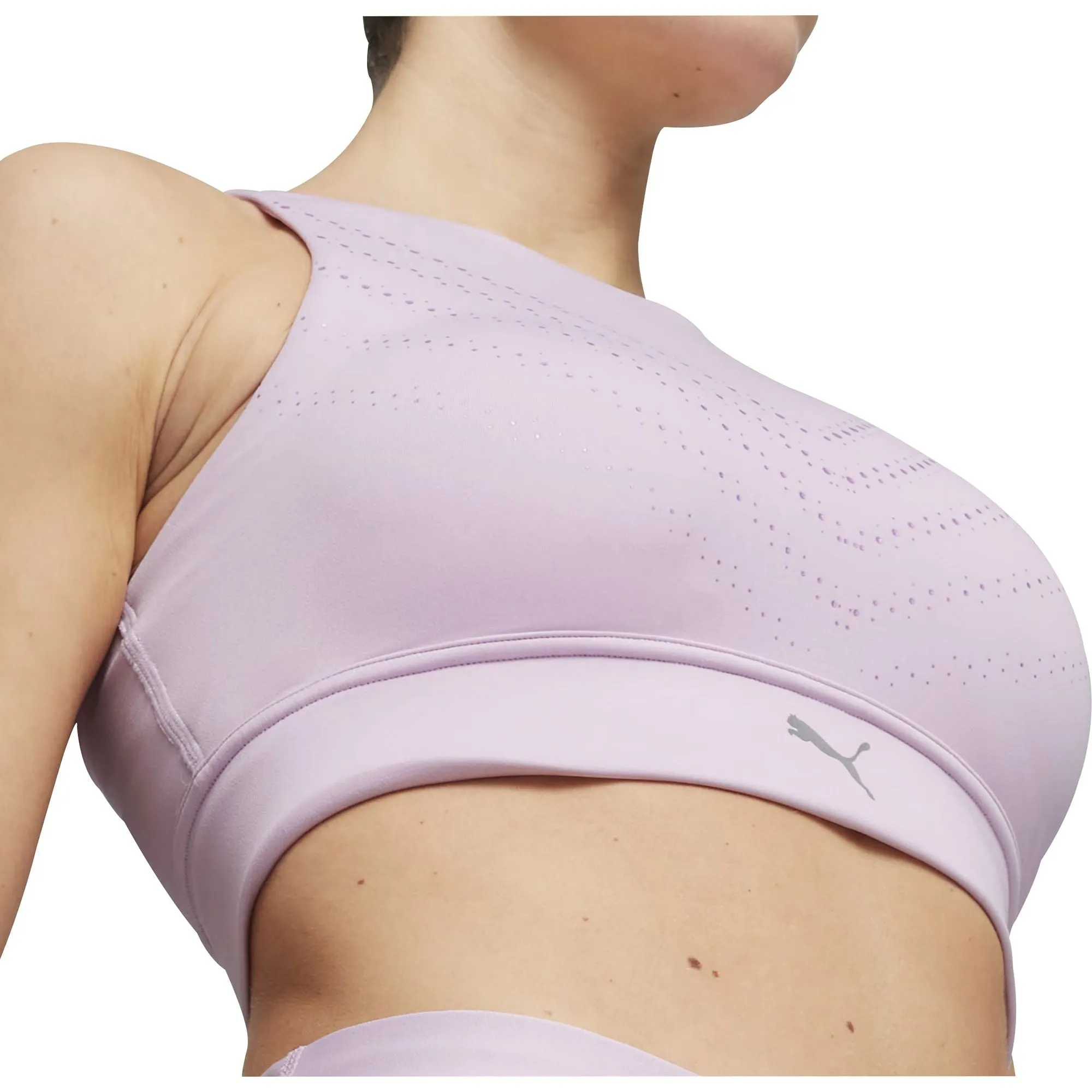 Stretchy Closure Puma PWR Ultraform Womens Running Sports Bra - Purple