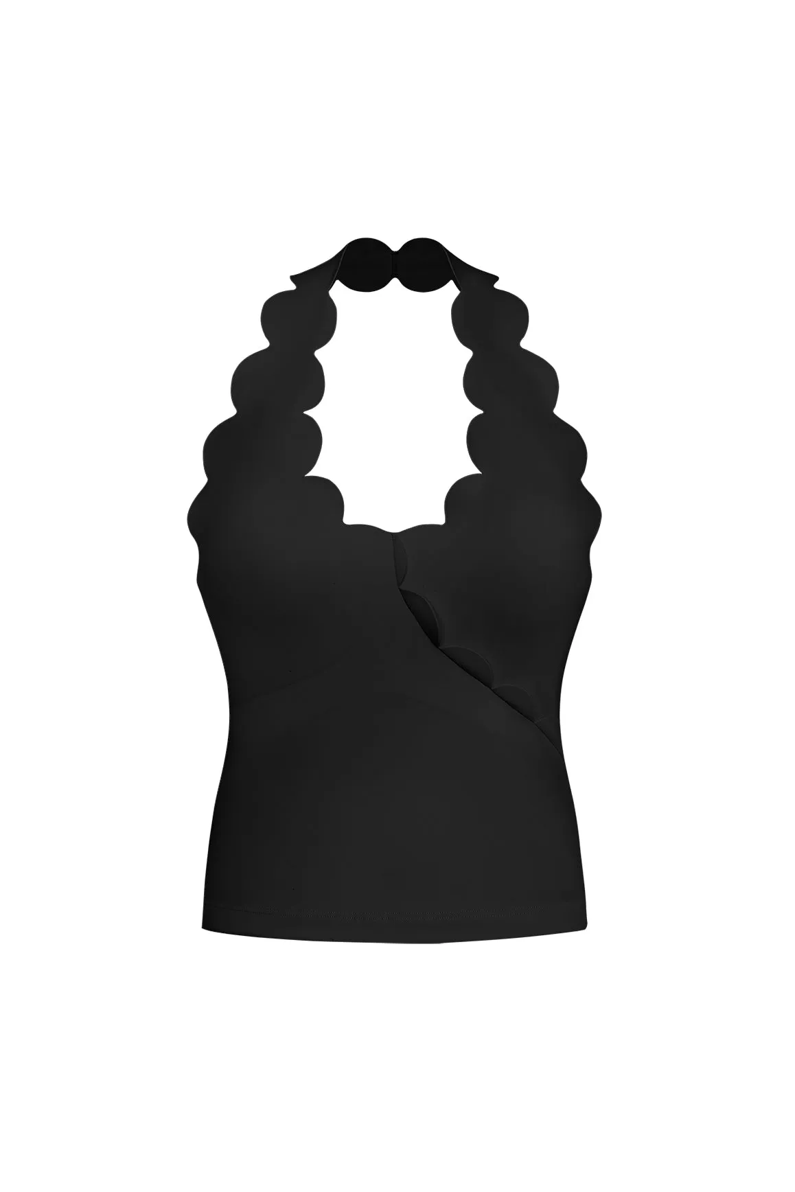Durable Stitching Decorative stitching Riviera Scallop Halter Bra Tank
