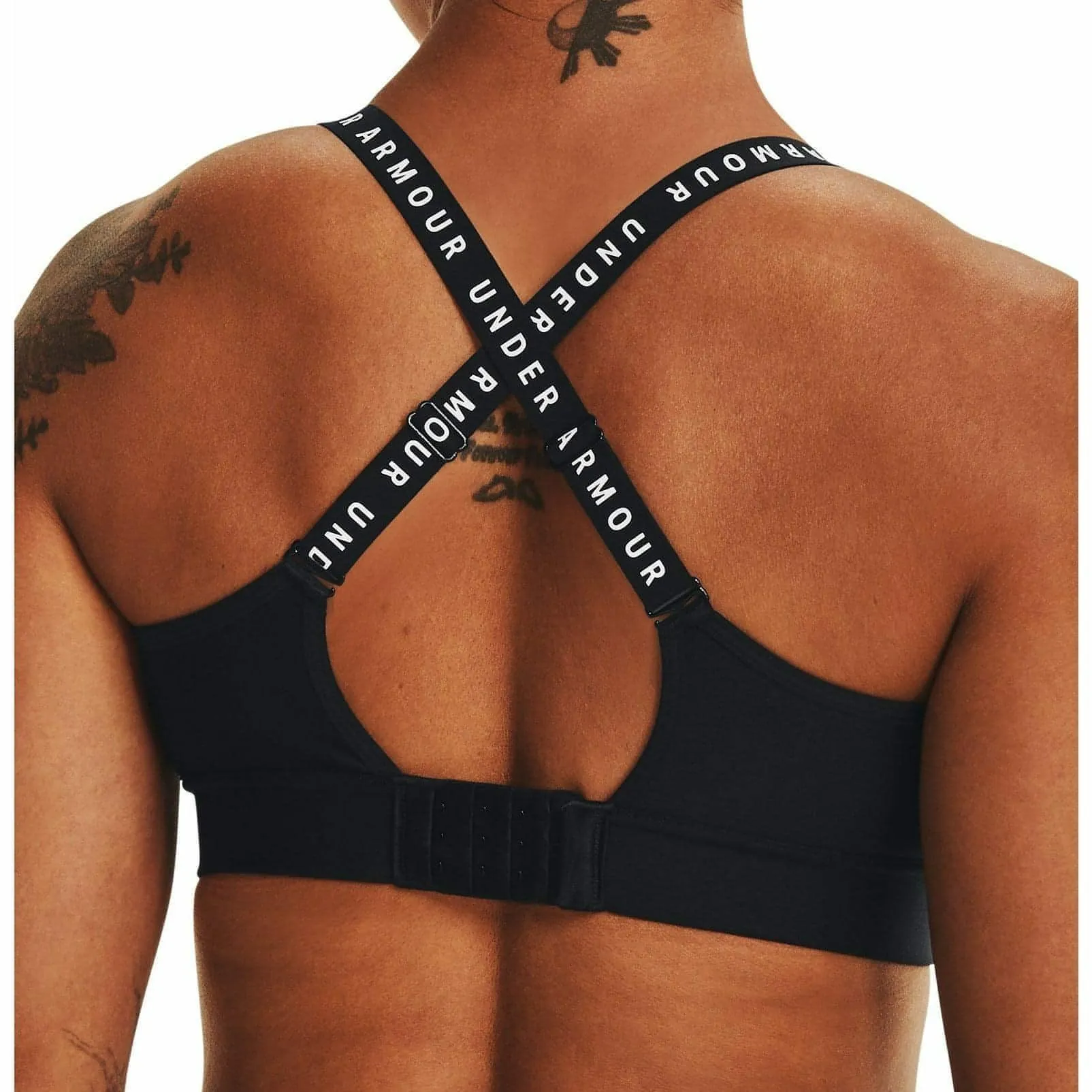 Under Armour Infinity Mid Covered Womens Sports Bra - Black Interlock Stitching