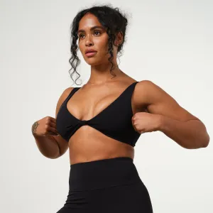 VANQUISH ENHANCE BLACK TWIST FRONT BRA Racerback Style Loose Fit
