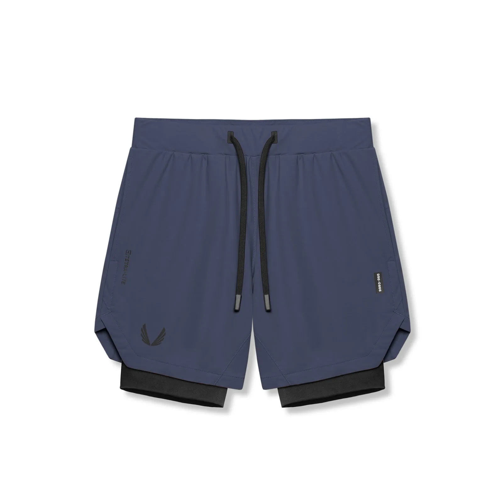 0866. Tetra-Lite? 7" Liner Short - Navy "Wings"/Black Versatile Shorts