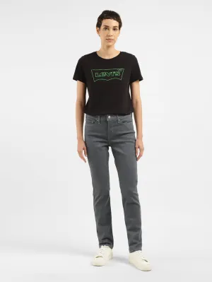 Office Wear Modern Rainy Day Women's 312 Grey Straight Fit Mid Rise Jeans