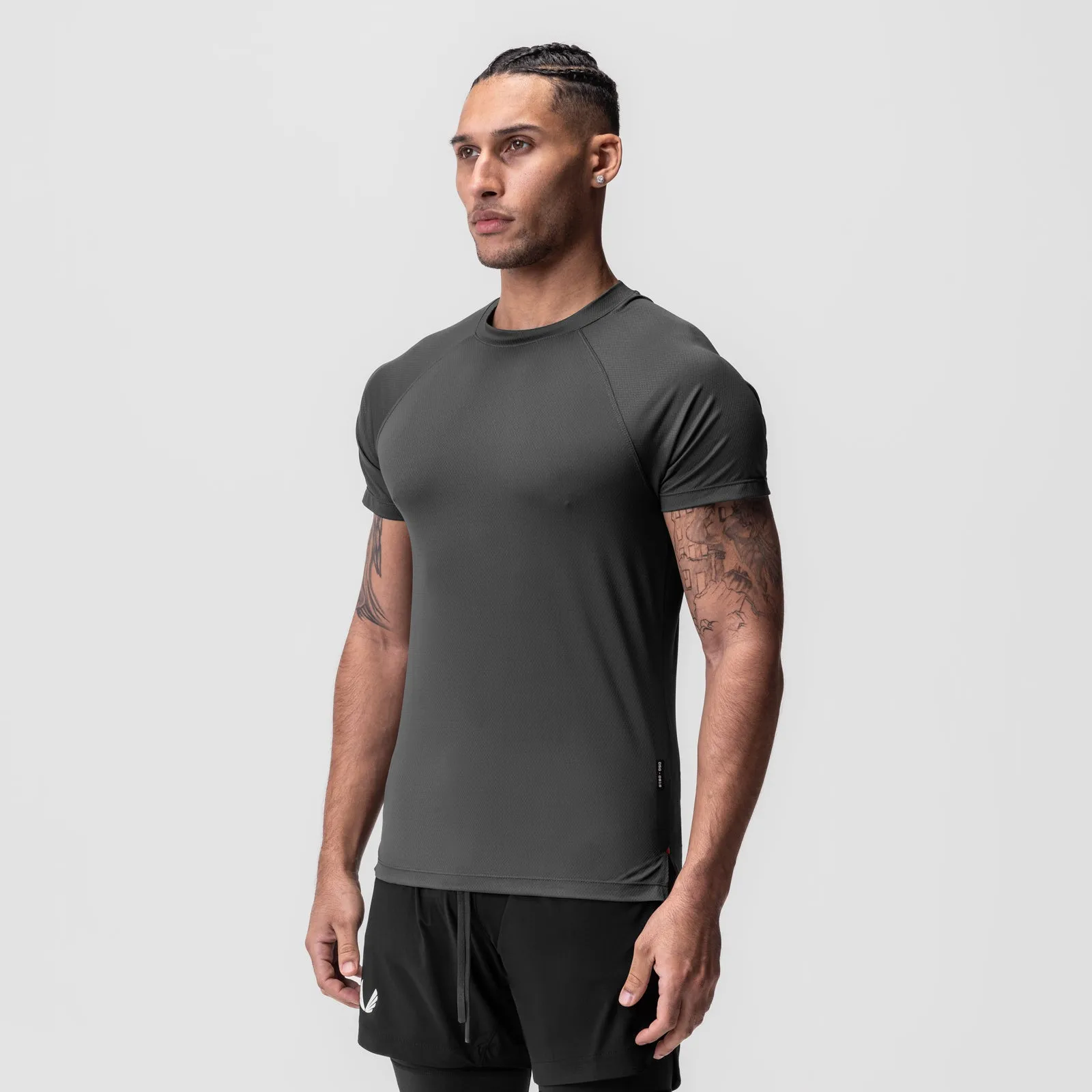 0918. AeroSilver? Fitted Tee - Space Grey Non Irritating Tags Soft Finish