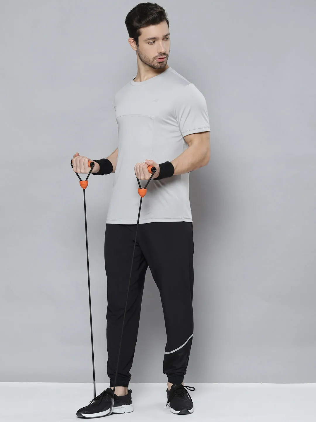 Street Icon BreathableMesh Alcis Men Grey Solid T-shirt