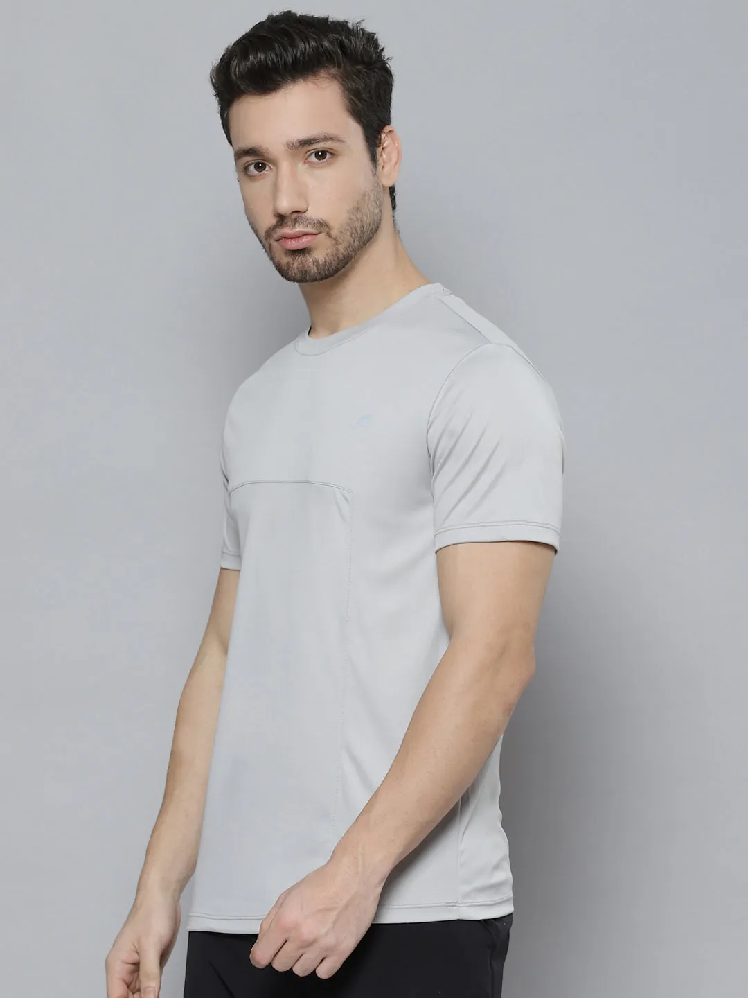 AntiStatic Cloth Alcis Men Grey Solid T-shirt