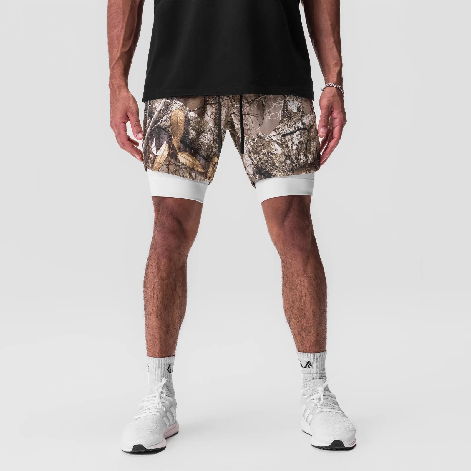 Anti Pilling Fabric martial arts gear 0866. Tetra-Lite? 7" Liner Short - Realtree? Camo / White / White "Wings"