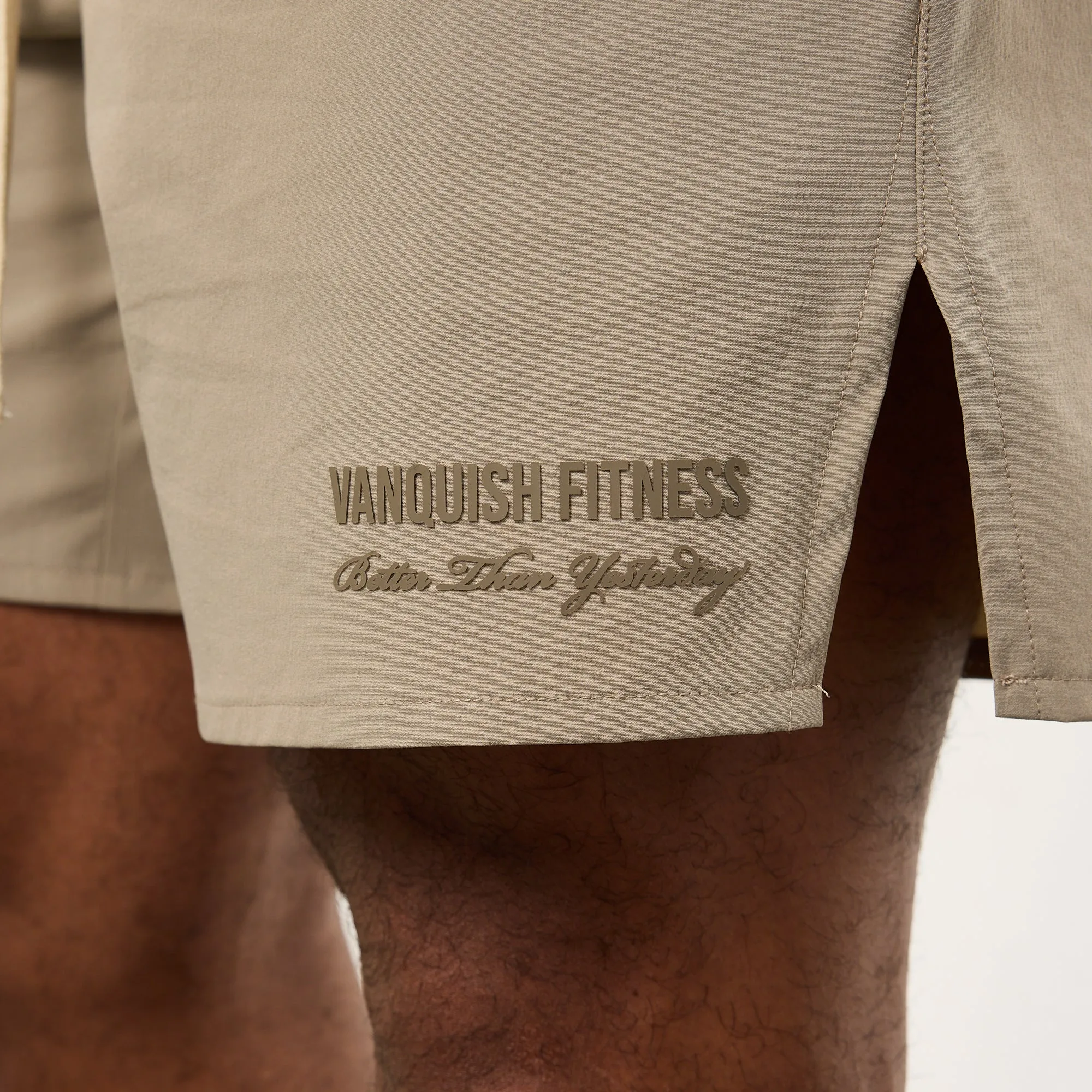 Warm Weather Wear Crisp Texture Vanquish Sand Signature Woven Shorts