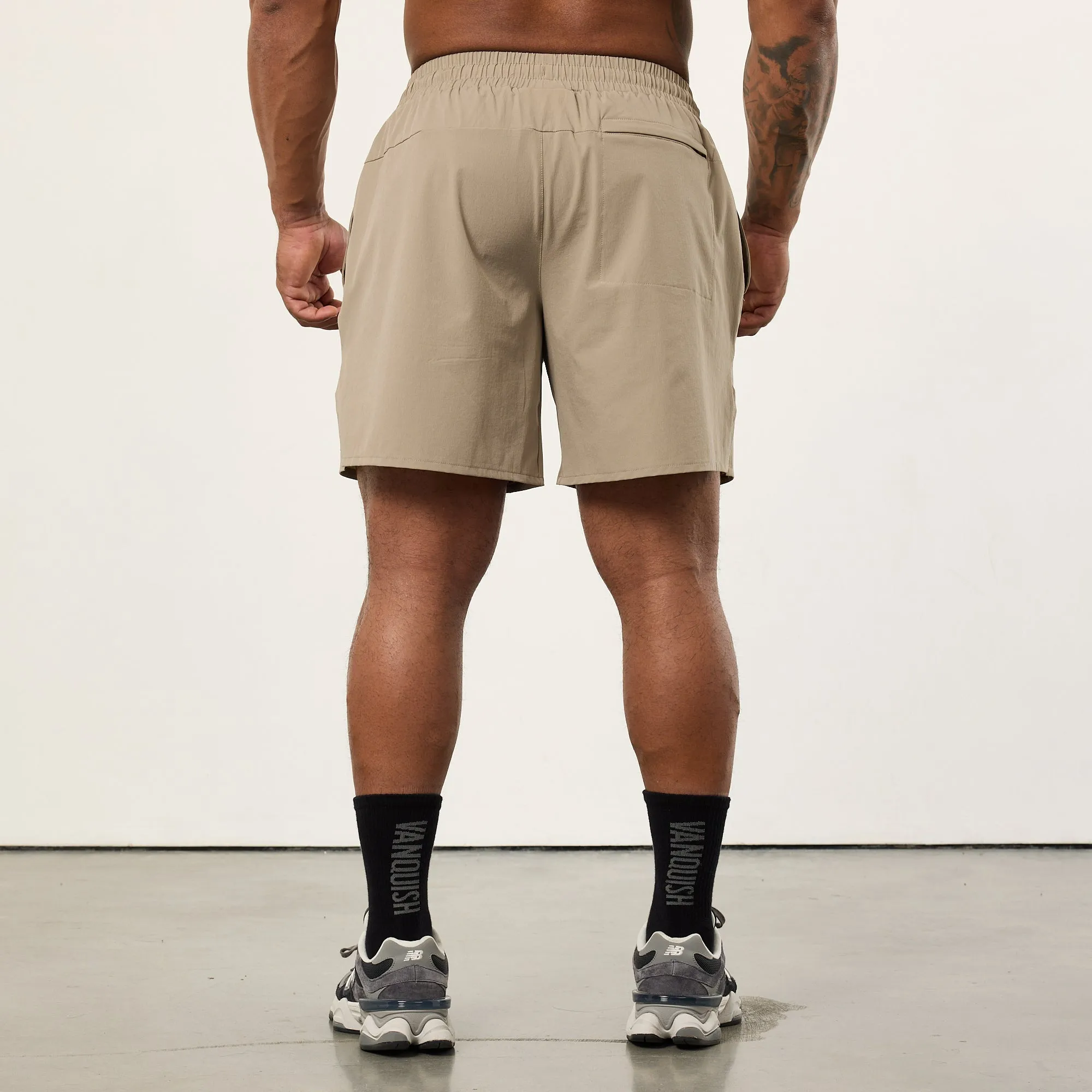 Vanquish Sand Signature Woven Shorts shorts set Anti Odor Treatment