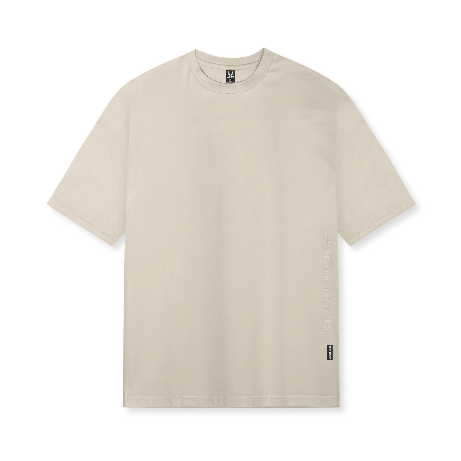 0824. Supima? Oversized Tee - Sand Smoke Sleeveless Durable Ribbed Hem