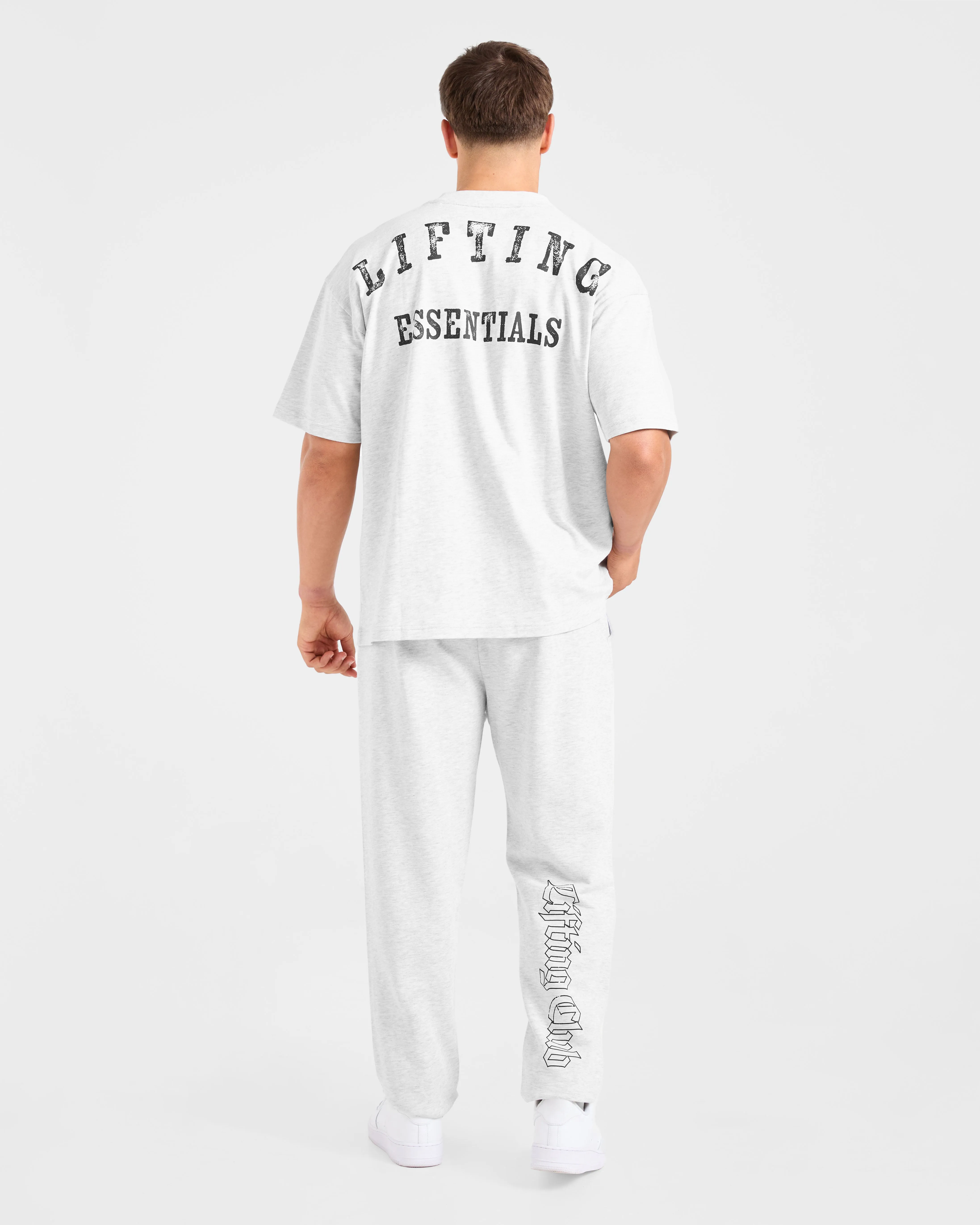 family gathering Lifting Essentials Oversized T Shirt - Grey Marl
