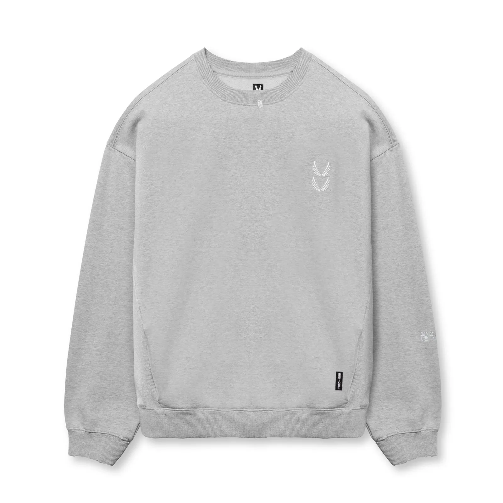 volleyball outfit men's style 0861. Tech Essential? Distressed Crewneck - Heather Grey