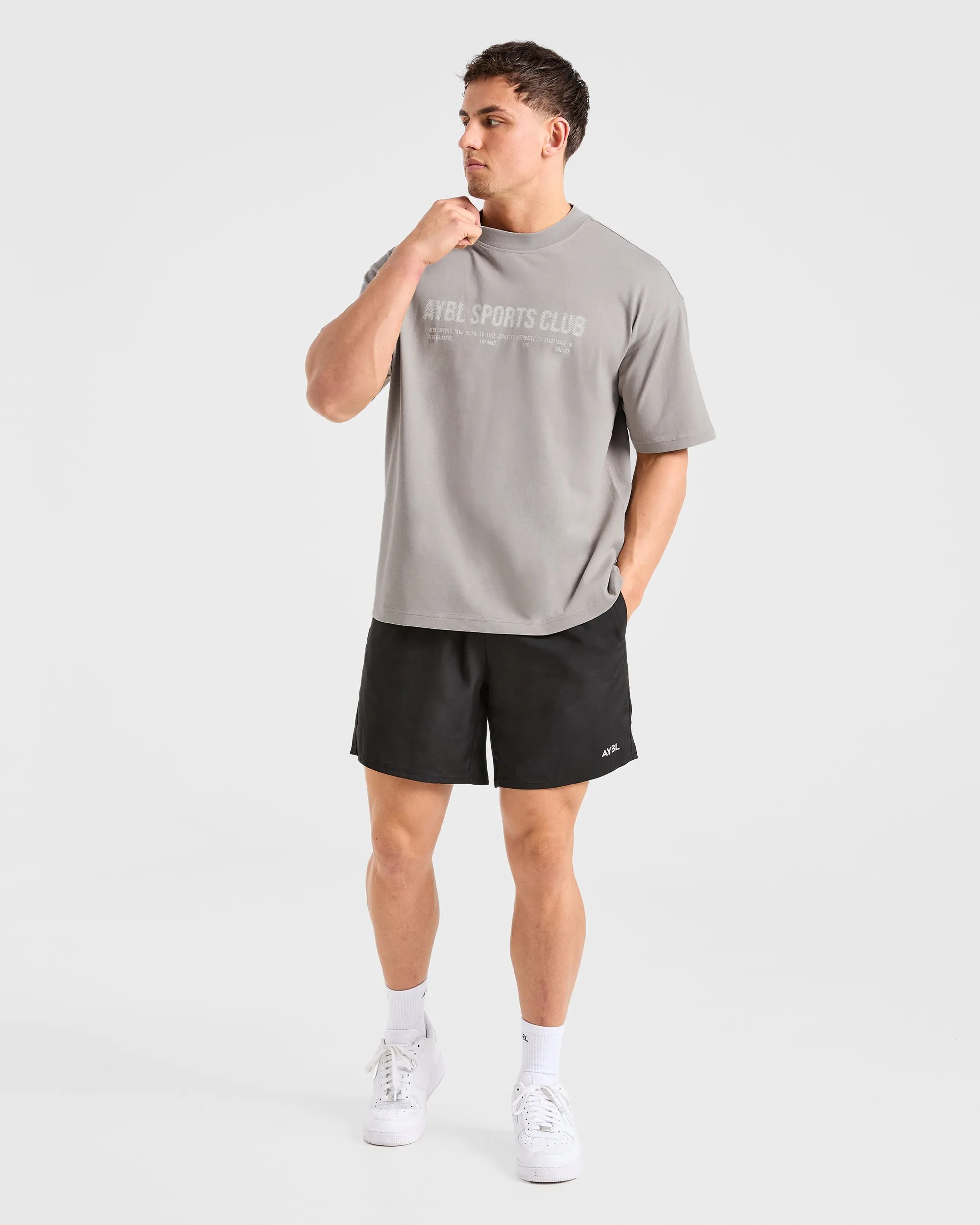 Sports Club Dot Oversized T Shirt - Cloud Grey Soft and Cozy Airflow Ventilation