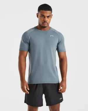 Oversized Cut Ascend Seamless T Shirt - Slate Blue