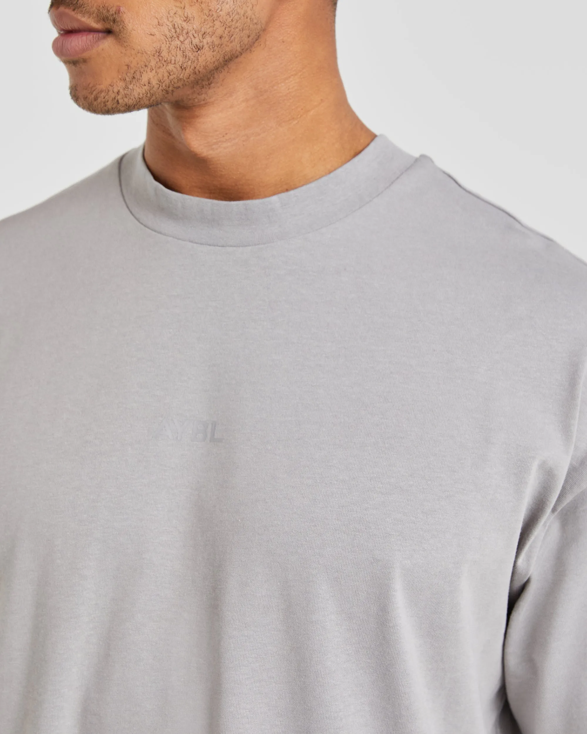 Microfiber texture Water Based Ink Craft Oversized T Shirt - Misty